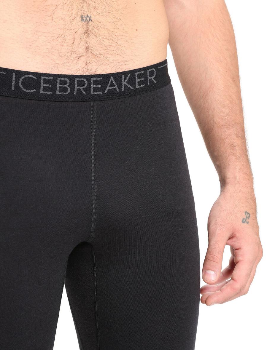 Icebreaker BodyfitZone™ Merino 200 Zone Thermal Miesten Leggingsit Mustat | FI 1126ILHS